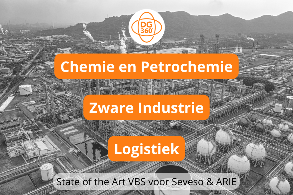 Sectoren waarin DG-360° actief is, Chemie en petrochemie, zware industrie, logistiek. State of the art Veiligheidsbeheerssysteem voor Seveso en ARIE bedrijven. 